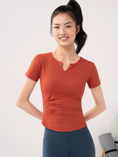 Slim-Fit Women's Thin Short-Sleeved Outer Wear Quick Drying Clothes Yoga Clothes