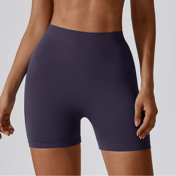 2023 Fashion Summer Seamless Hip-Lifting Yoga Shorts Women's Running Fitness Tights High Waist Tummy Control Sports Shorts