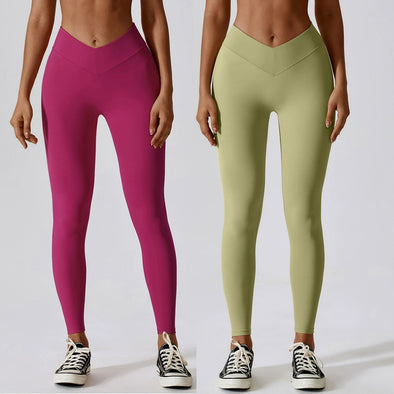 European and American High Waist Belly Holding Buttock Lifting Nude Feel Sanding Yoga Pants Quick-Drying Fitness Running Pants Outer Wear Tight Sports Pants