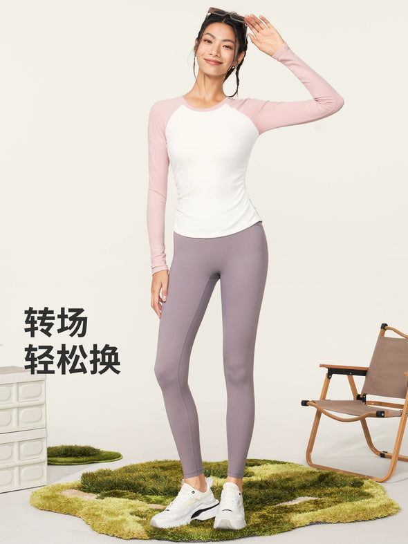 Wake-Up Plan Tight Long Sleeve Yoga Wear Classy Velvet Pilates Top Quick-Drying Running Sports Workout Clothes for Women