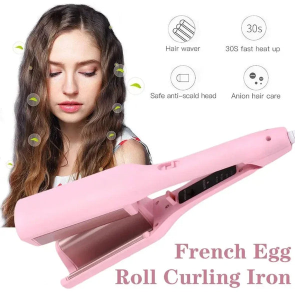 Electric Curling Iron with Automatic Lambswool, Curling Tool, Long Lasting, Styling, French Styling, Rotating, EU\US Plug