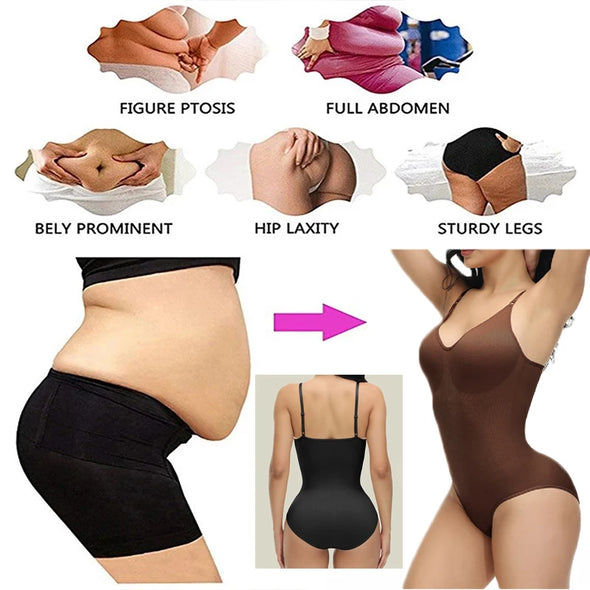 Dropship Spaghetti Strap Bodysuits Compression Body Suit Open Crotch Shapewear Slimming Body Shaper Smooth Out Women Bodysuit