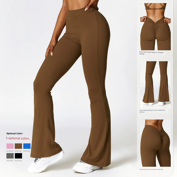 2023 Peach Buttock Lifting Yoga Trumpet pants Fitness Sports Wide Leg Bootcut Trousers High Waist Quick-Drying Yoga Pants Women's Trousers