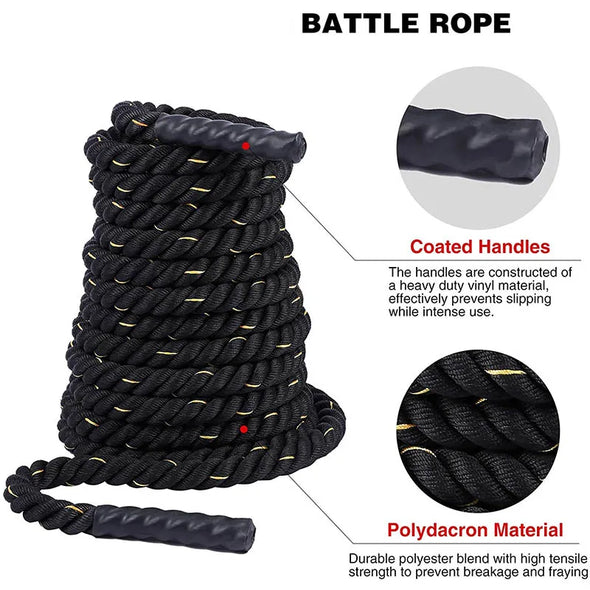 3m* 25mm Heavy Jump Rope Workout Exercise Battle Rope Power Training Home Gym Equipment Battle Skipping Muscle Workout Equipment
