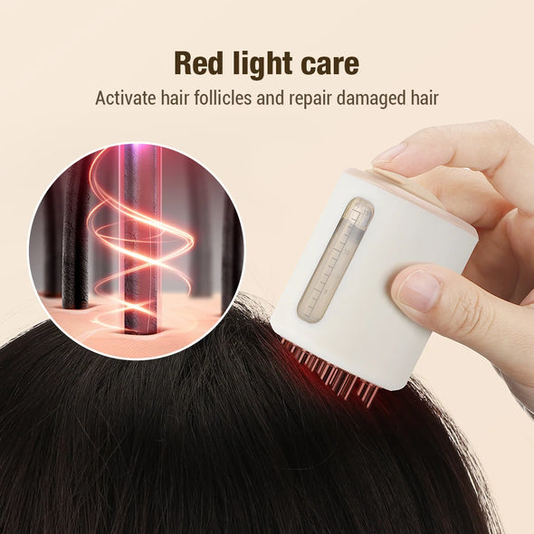 Electric Head Scalp Massager for Hair Growth Vibration Red Light Therapy Micro-current Stimulation Scalp Oil Applicator Comb